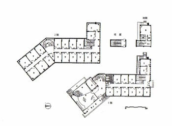 3-4 第二研究室平面図 『新建築』1952年2月号より